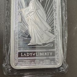 Lady of Liberty 10oz Silver Bar NO TRADES PICK UP IN TACOMA FIRM PRICE 
