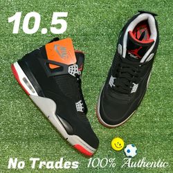 Size 10.5 Air Jordan 4 Retro “Bred 2019” 🐃