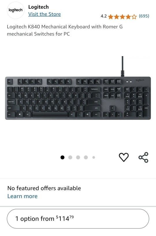 Logitech K840 Mechanical Keyboard
