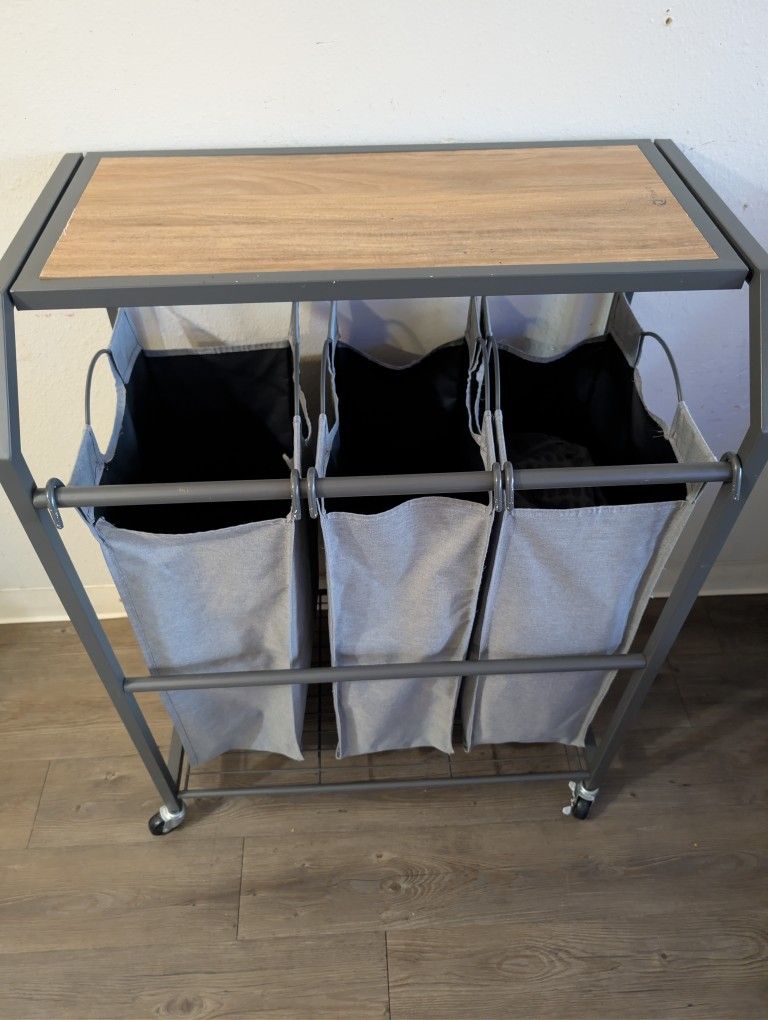 Rolling Laundry Cart with Folding table