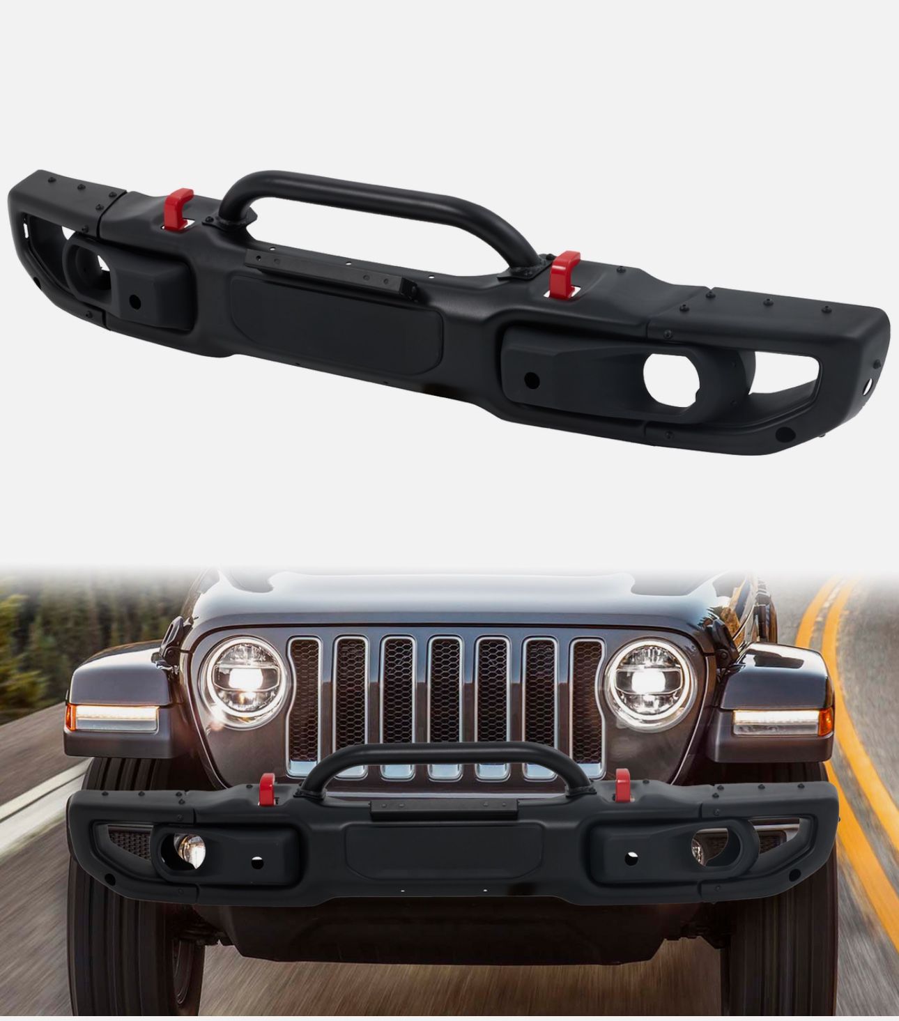 Front Bumper 10th Anniversary Fit 18-23 Jeep JL Wrangler with fog lights 