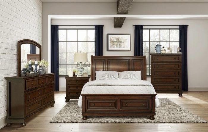 Casual, Transitional Styling Queen Bedroom Set w/Storage Drawers 