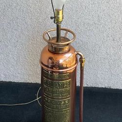 Vintage Fire Extinguisher Lamp  Rare W s Nott Company