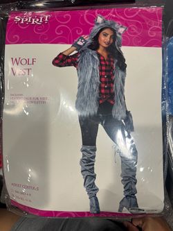 $10-USED WOLF VEST COSTUME ADULT LG/XL