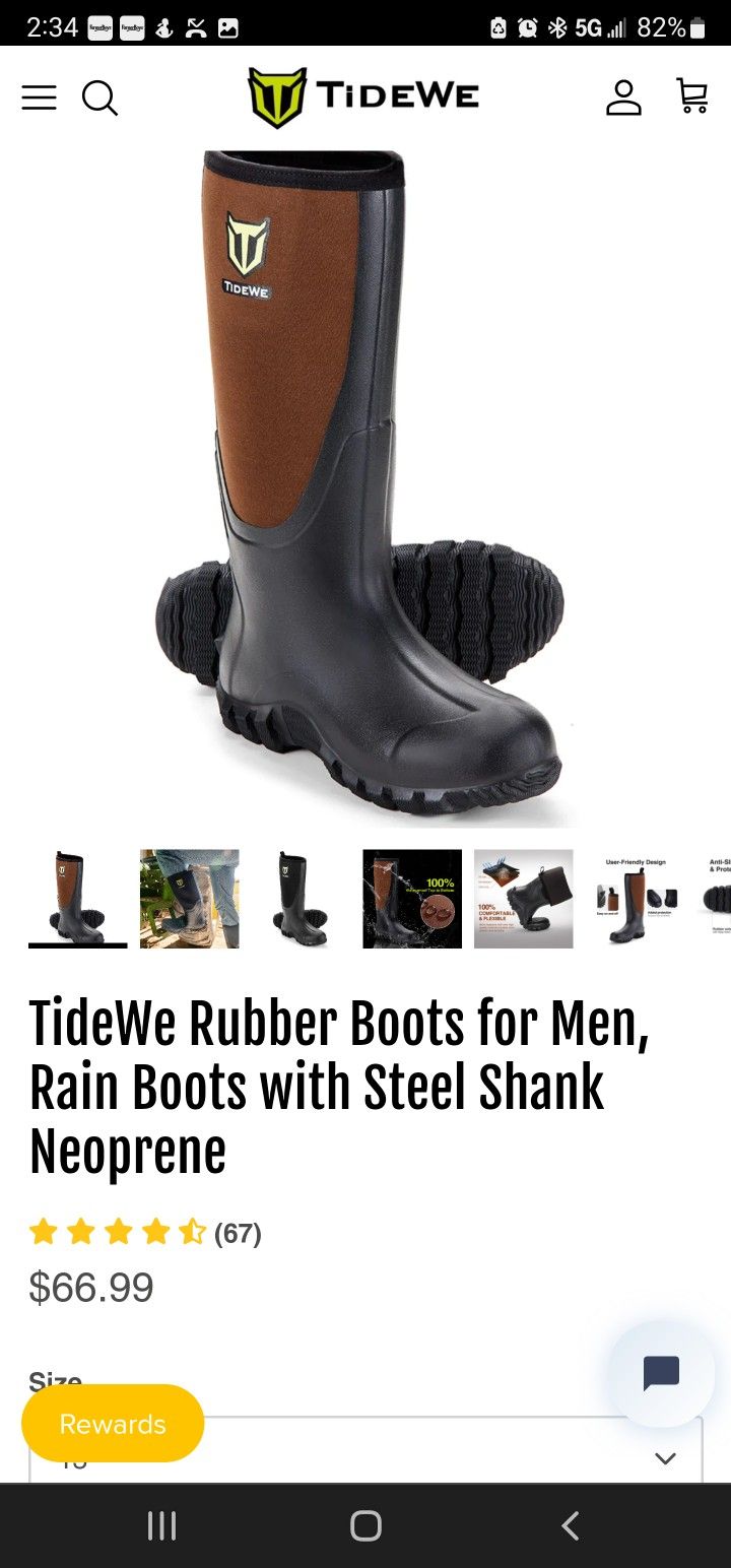 Tidewe Rubber Mens Boots 
