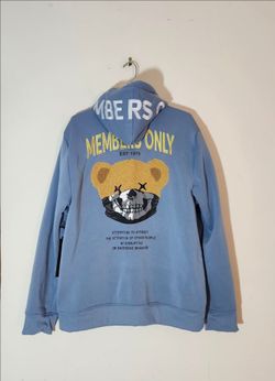 Men's Members Only Embroidered Pullover Hoodie w Kangaroo Pocket Size: XL Color:Slate Blue