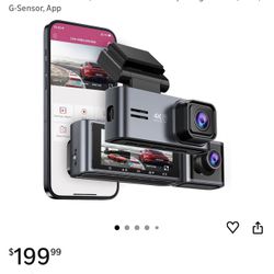 OMBAR Dash Cam 5G WiFi GPS, Dash Cam Front and Inside 4K/2K/1080P+1080P, 64GB Card Included, Dash Camera for Cars with 3.18" LCD Screen, Car Camera wi