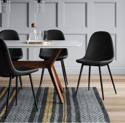 Set Of 2 Faux Leather Dining Chairs