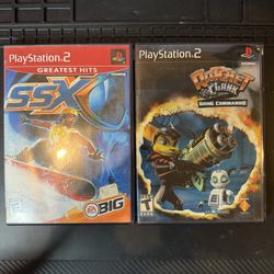 PS2 2-Game Bundle: Ratchet & Clank Going Commando (Black Label) + SSX - Tested, Complete