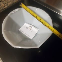 Vintage 8 Panel Milk Glass Fruit Bowl
Grape and Vine Pattern
