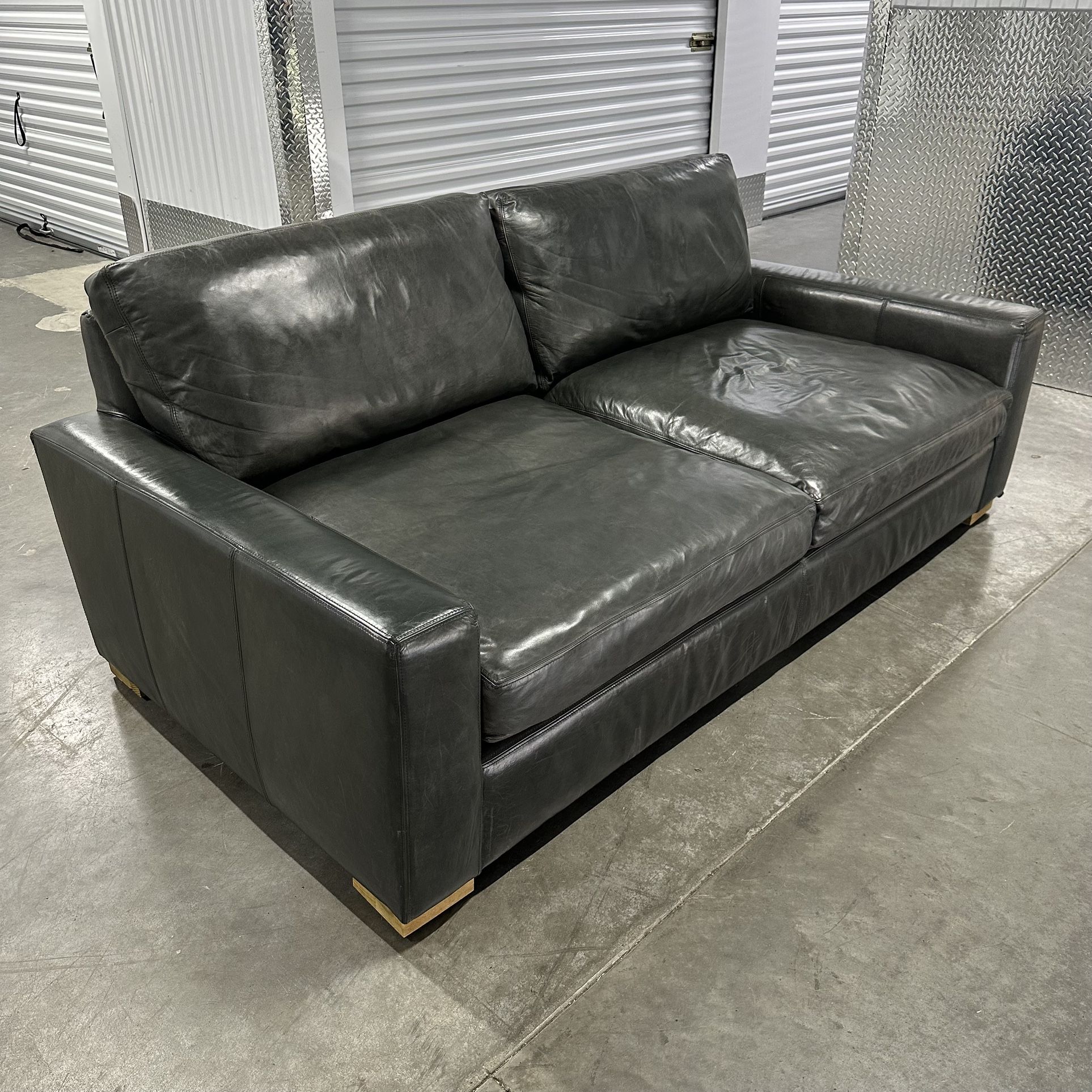 Restoration Hardware Maxwell Down Leather Sofa -Delivery Available