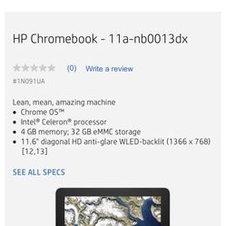  New HP Chromebook Laptop