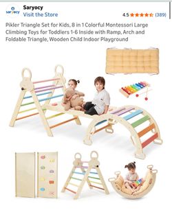 Pikler triangle set - Wooden climbing toy