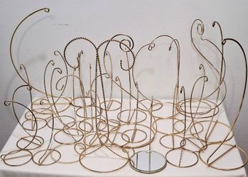 Lot of christmas golden ornaments holders