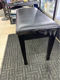 Black Padded Piano Bench