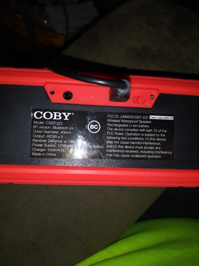 Coby Bluetooth Speaker Built-in Flashlight