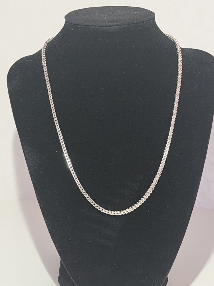 Rhodium Dipped .925 Sterling Silver Franco