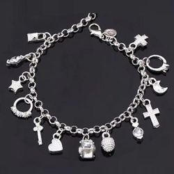 Sterling Silver 925 Charm Bracelet 