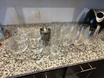Wine Glasses And Full Dish Set