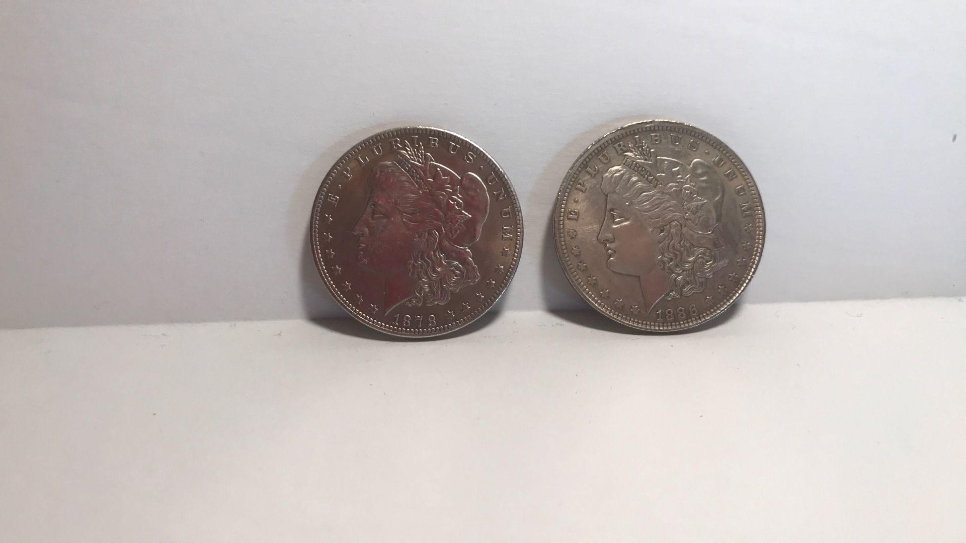 Liberty Morgan Silver Dollar Replica 2 Coins 1878/86 Replica