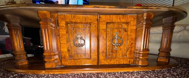 Wooden Coffee Table with Cabinet