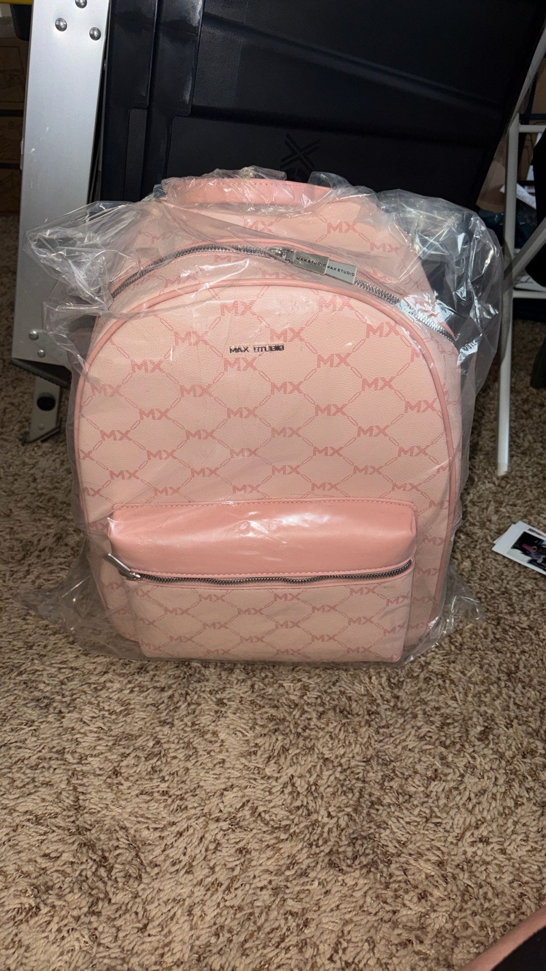 Max Studio Faux Leather Pink Backpack