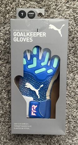 Puma Football Goalkeeper Gloves Soccer Goalie GK Men’s Size 7 Hybrid Cut Future Blue