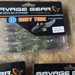 Savage Gear Goby Tube 3D 3 1/2” 1/4 Oz Lot Of 3! 
