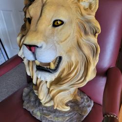LIFESIZE STATUE LION KING BUST HEAD STATUE DISPLAY