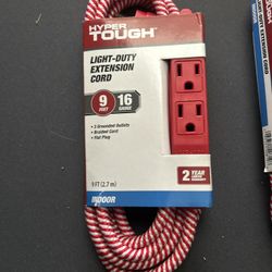 Hyper Tough Light Duty 9 Ft Extention Cords 