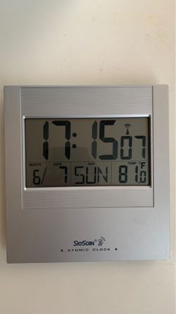 Skyscan atomic clock - wall clock with time, calendar and temperature