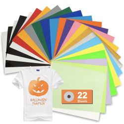 HTV vinyl bundle (22 sheets, 12”X10” each) *FOR HEAT PRESSING CLOTHES*