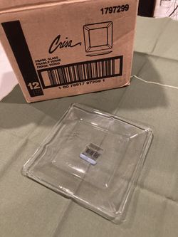 New Box Of 12 Glass Snack Plates