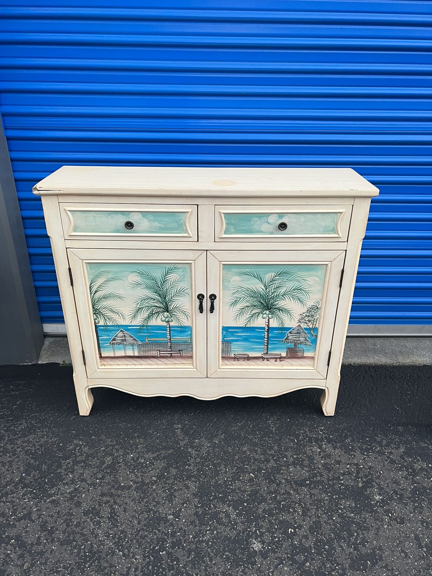 Coast to Coast Key Largo Seaview Drawer Two Door Cupboard, Cream, 40" W x 12" D x 35.5" H