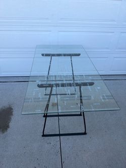 Glass Top desk with Metal Base