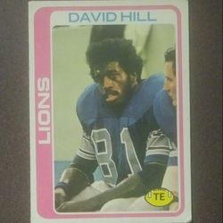 1978 Topps David Hill Detroit Lions #26 Football Card Vintage Collectible Sports NFL