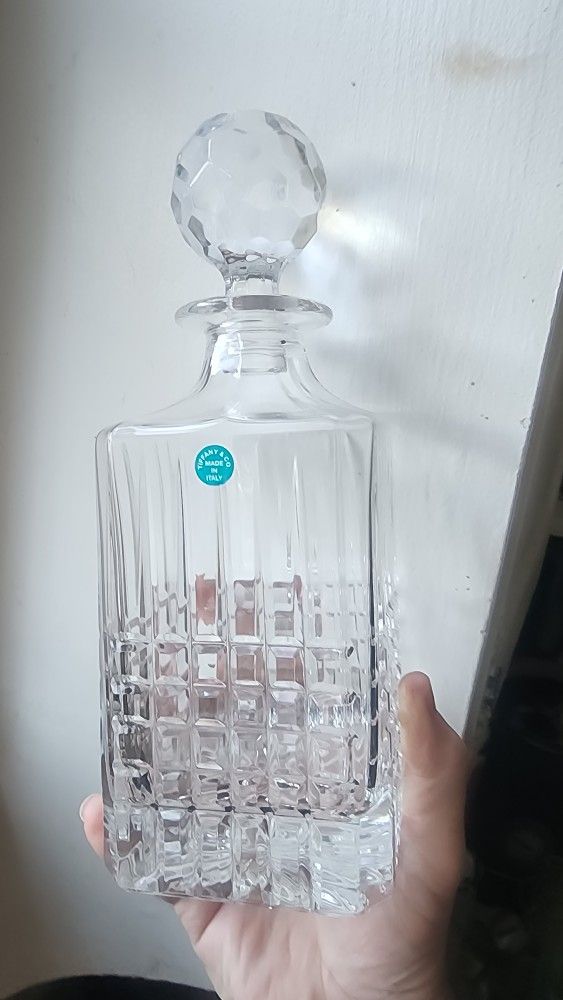 Tiffany and Company Plaid Crystal Decanter