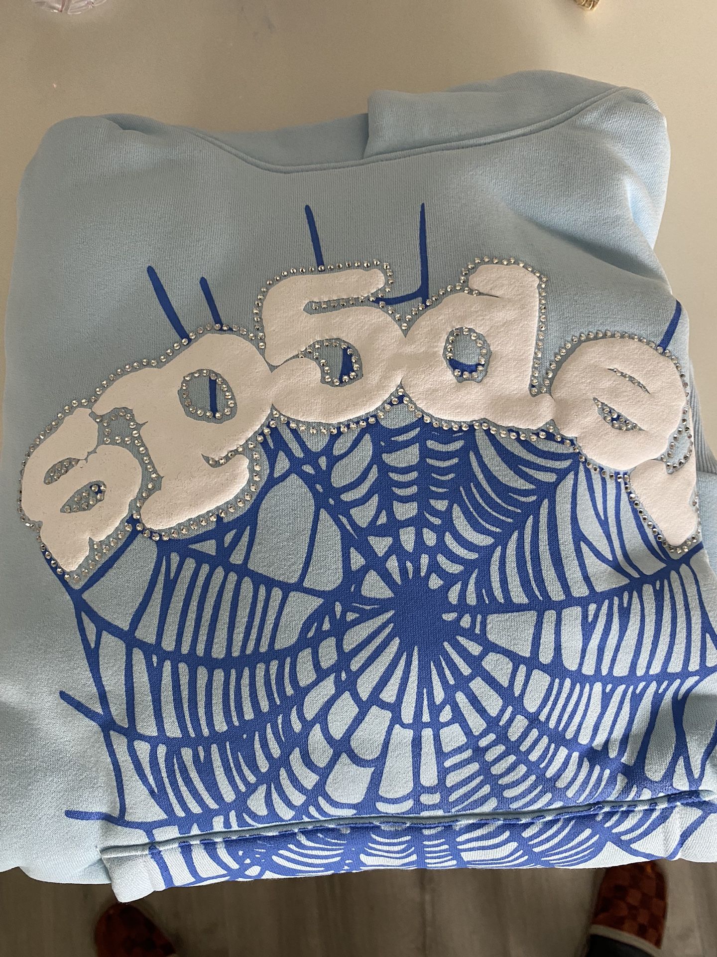 Sp5der Sky Blue Hoodie