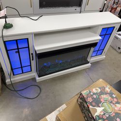 New, 70”TV stand With Fireplace