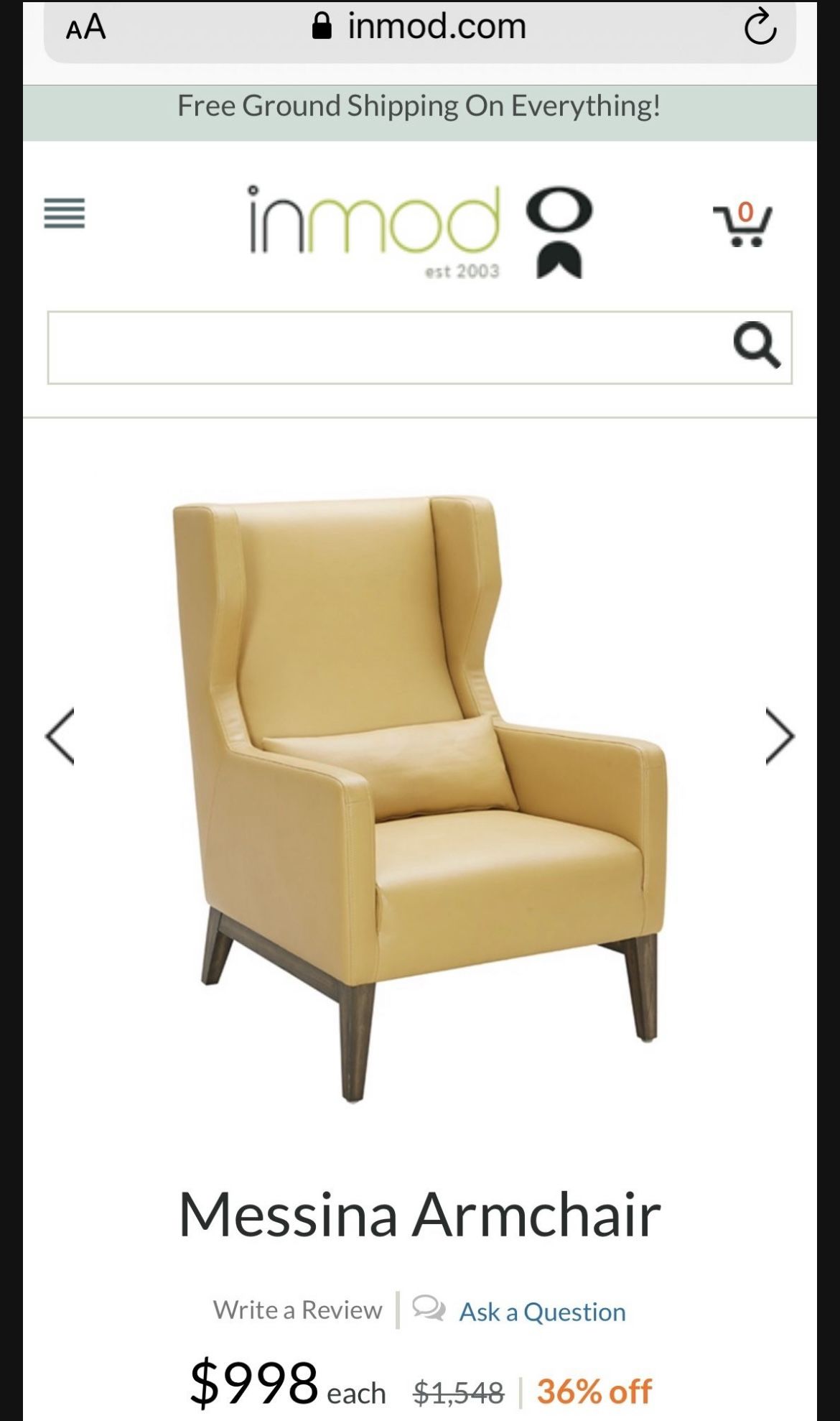 LEATHER …Wingback Leather Accent Chair