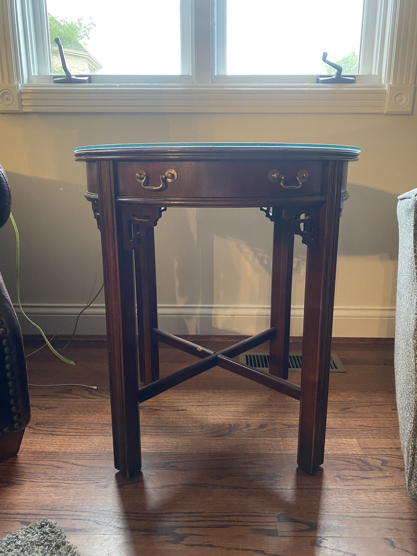 Glass Topped End Table