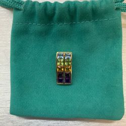 18kt Yellow Gold Multi Color Gem Pendant 