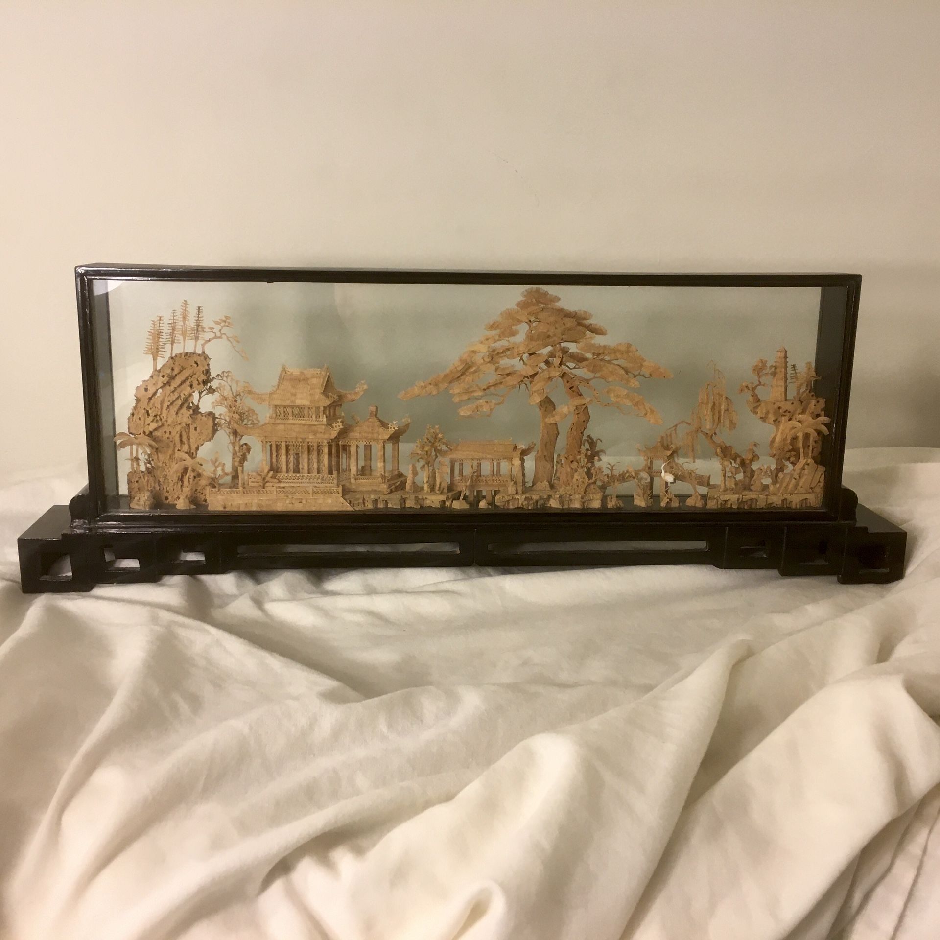 Chinese Cork Art Diorama - 22” x 8”