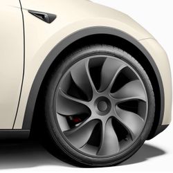 Wheel Covers 19 Inch for Tesla Model Y Accessories 2024 2023 2022 2021 Matte Black ABS Hubcaps 4 Pcs Compatible with Tesla Molde Y Rim Protector Repla
