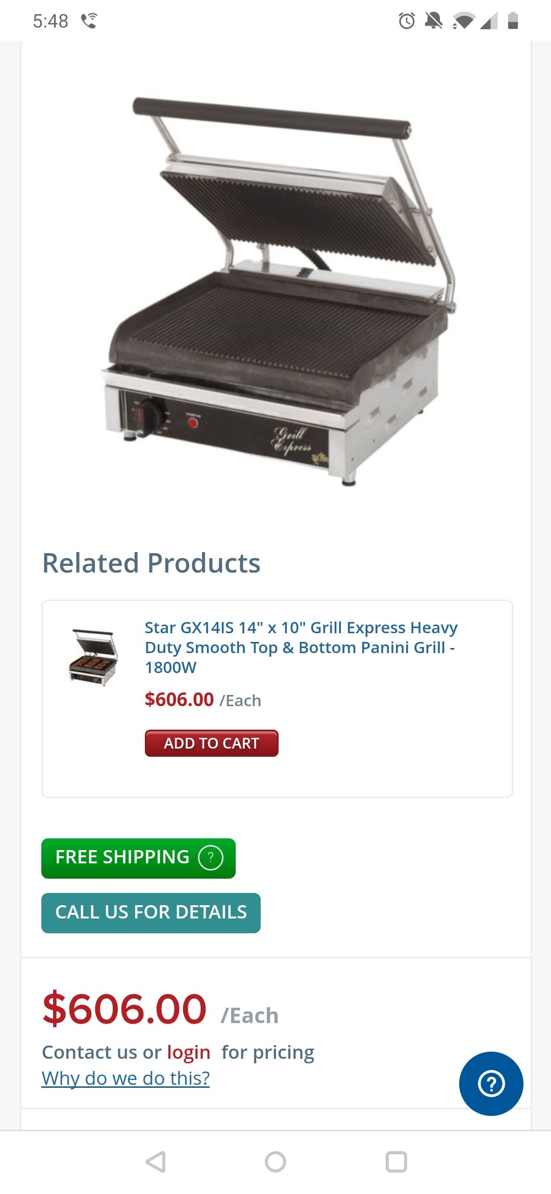 Restaurant commerical panini grill press