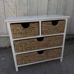 Drawer Cabinet with Wicker Baskets