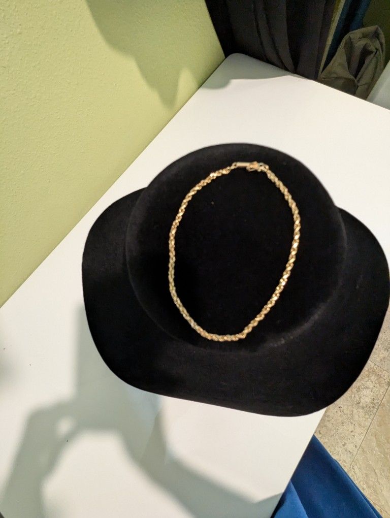 14K Gold Vintage Rope Chain Bracelet