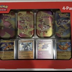 Pokemon TCG 151 Mini Tins 4 Pack + 4 Promos Sams Club Exclusive NEW 
