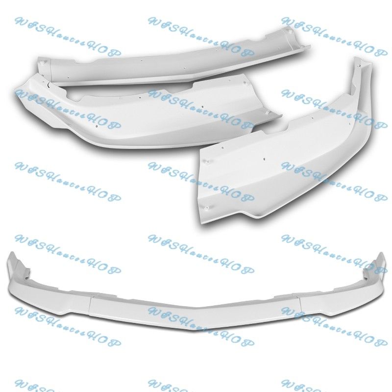 For 2011-2014 Dodge Charger STP-Style Painted White Front Bumper Spoiler Lip Kit -(2-PU-557-PWH