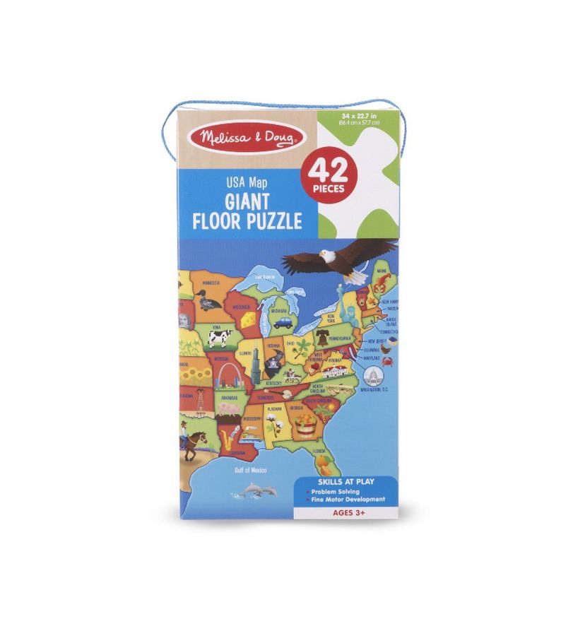 Melissa & Doug USA Map Giant Floor Puzzle, 42 Piece